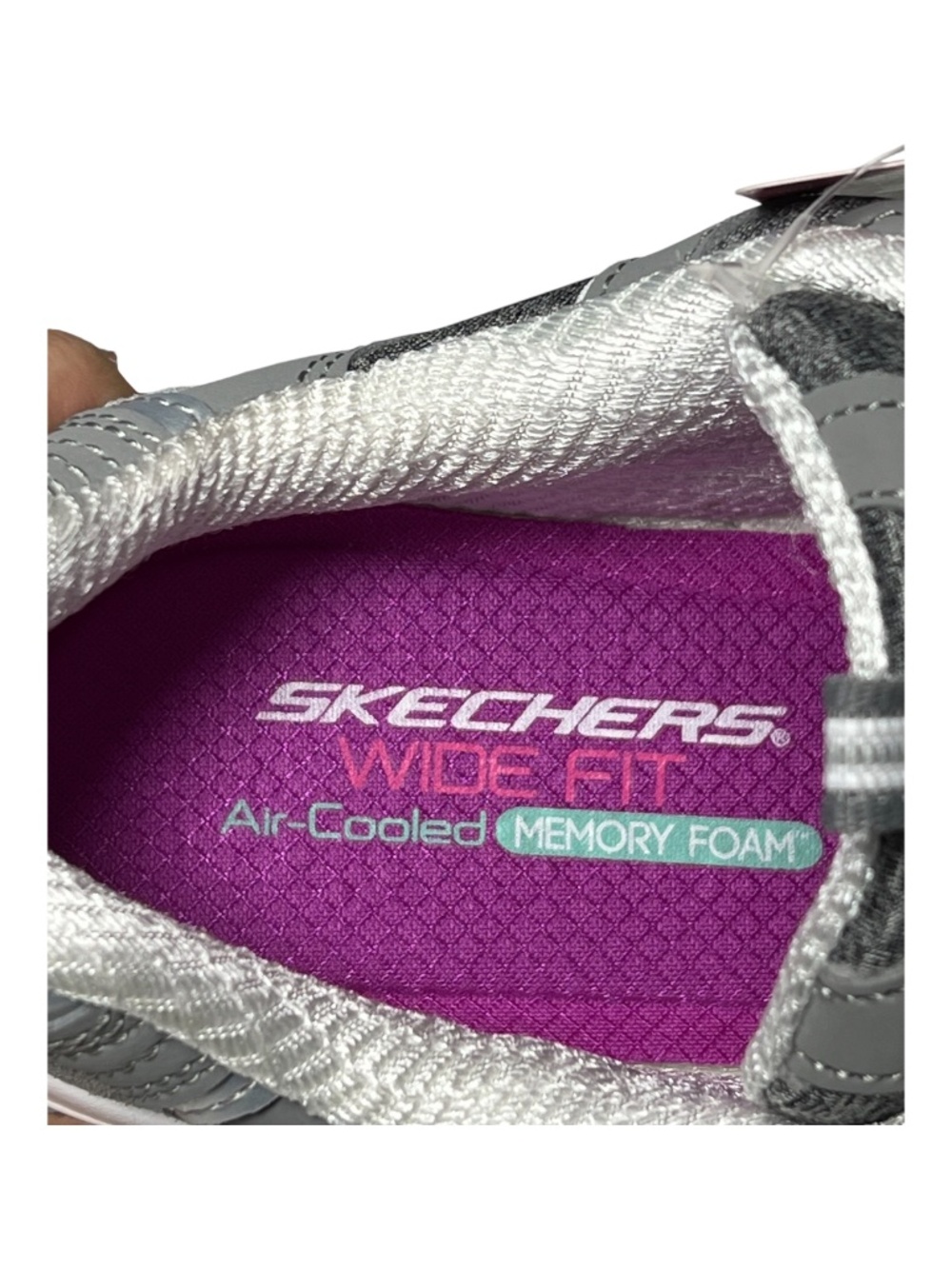 NWT Skechers D’Lites Me Time Walking Sneakers Gray/White | Size 9.5 Wide - Picture 9 of 10